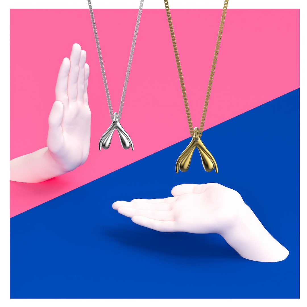 Collier Clitoris Or - Gold Clitoris Necklace - clitoris pendant 