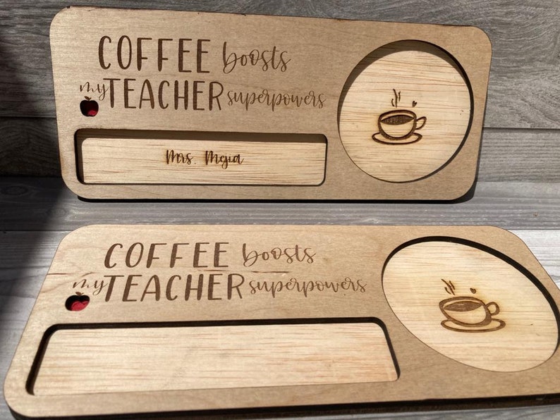 DIGITAL FILE TEACHER Coffee or Tea Tray, Laser Cut and Angrave Svg File