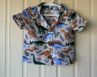 Dinosaur Button Up Shirt Boys