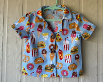 Snack Button Up Shirt Boys