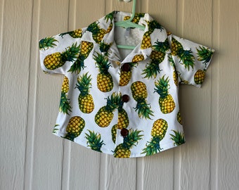 Pineapple Button Up Shirt Boys