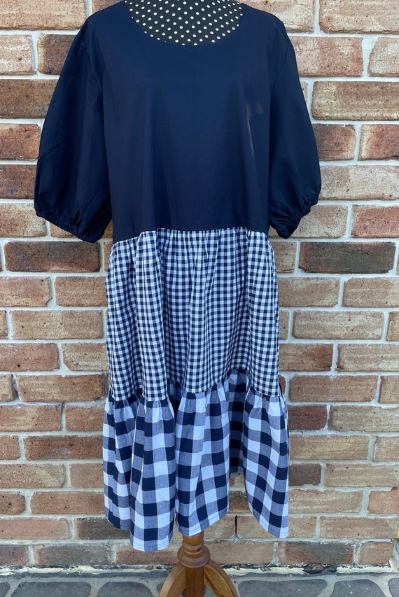 blue gingham tiered dress Blue Gingham Tiered Dress – PinkBlush