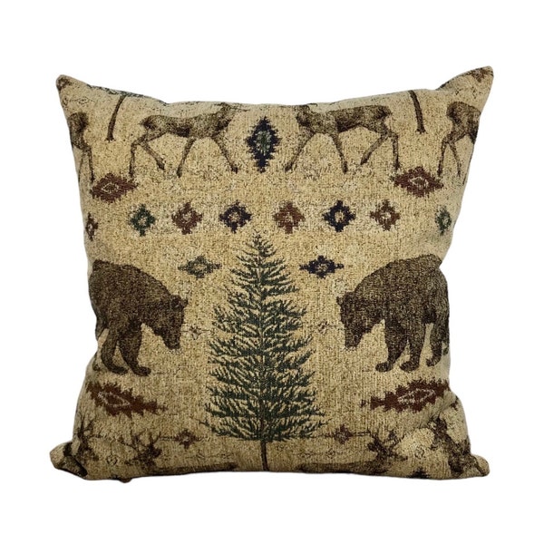 DESIGNER PILLOW COVERS ~ Decorative Pillow Covers ~ Cabin Pillows ~ Pillow Decor ~ Wildlife Pillows ~ Bear Throw Pillows ~ Decor| Grizzly