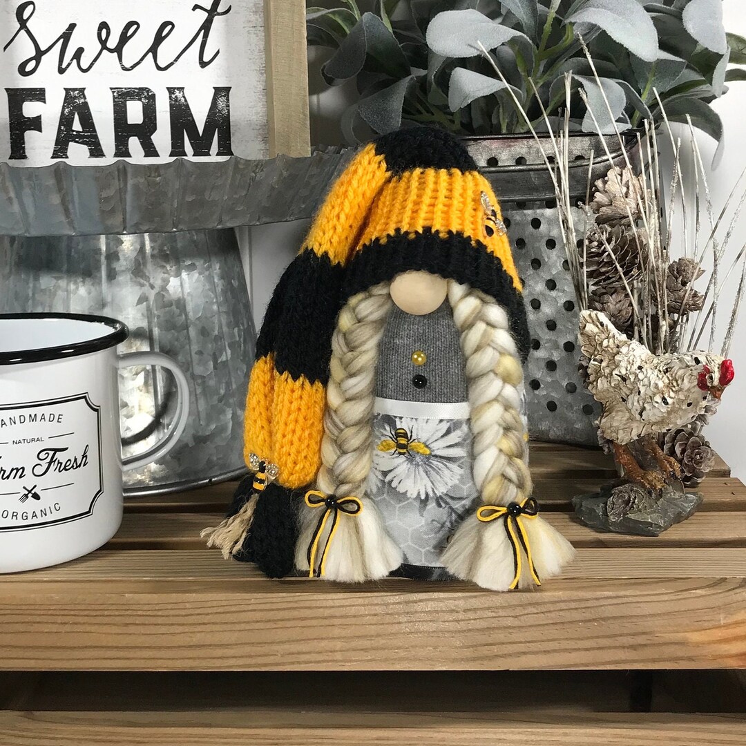 HONEYBEE GNOME, Yellow and Black Gnomes, Bee Gifts, Bumble Bee Gnomes ...