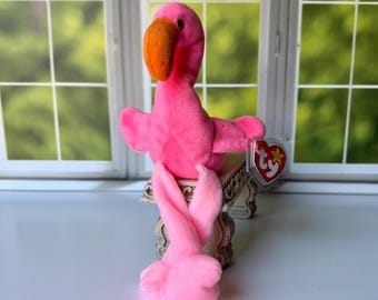 TY BEANIE BABIES, Ty 1995 Pinky Flamingo Beanie Baby