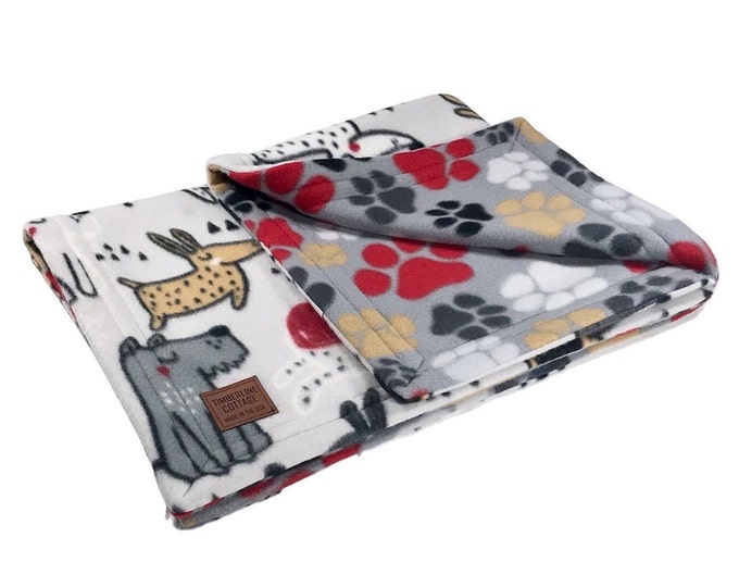 Featured listing image: DOG FLEECE BLANKET ~ Merry
