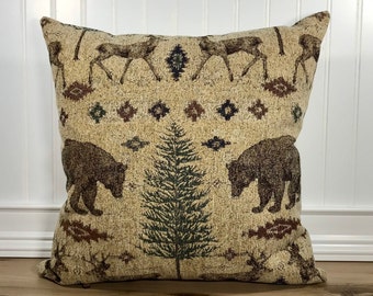 Wildlife Bears Mountain Pillow Covering for a 18x18 inch pillow NICE! 