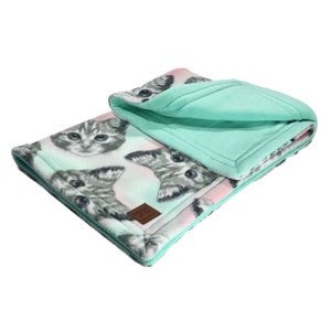 CAT FLEECE BLANKET, Reversible Cat Blankets, Fleece Pet Blanket, Fleece Cat Blankets, Two Layered Cat Blankets, Cat Fleece Blankets ~ Kitten