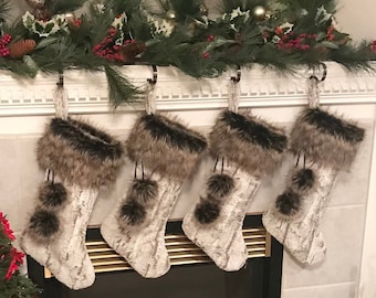 FARMHOUSE CHRISTMAS STOCKINGS ~ Snowshoe