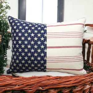 SMALL ACCENT PILLOWS, Americana Pillows, Farmhouse Pillows, Cottage Pillows, Patriotic Pillows, Decor, American Flag Pillows ~ Stripes