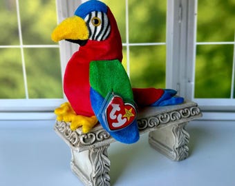TY BEANIE BABIES, Ty 1998 Jabber Parrot Beanie Baby