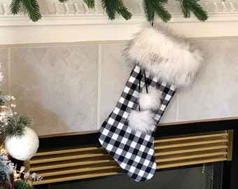 FARMHOUSE CHRISTMAS STOCKINGS ~ Caribou