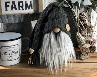 FARMHOUSE GRAY GNOME ~ Seward