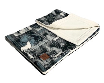 DOG FLEECE BLANKET ~ Wolf