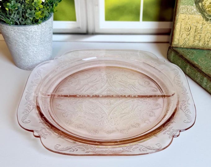 Featured listing image: INDIANA PINK RECOLLECTION Divided Relish Plate,