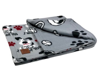 DOG FLEECE BLANKET ~ Bones