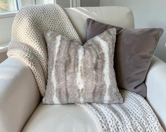 FUR PILLOW COVERS ~ Smokey