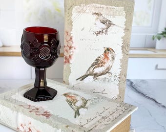 AVON CAPE COD Rub Red Cordial Glass