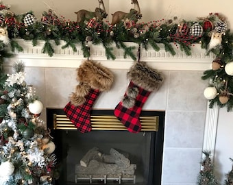 FARMHOUSE CHRISTMAS STOCKINGS ~ Lodge