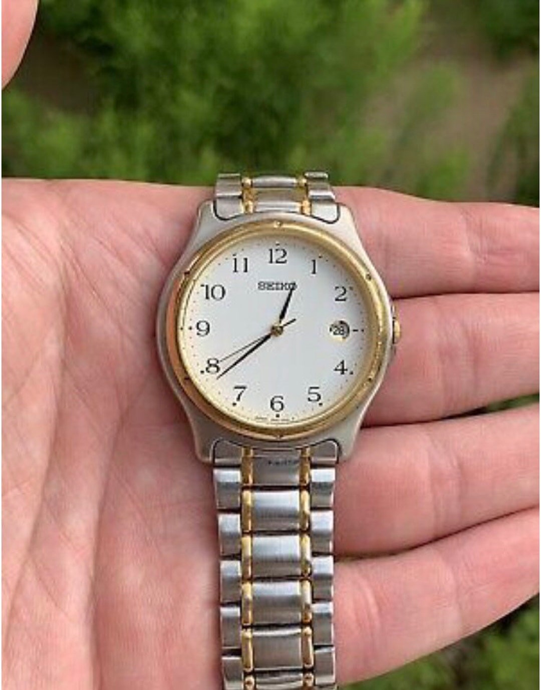 Vintage SEIKO Quartz 35mm Watch Fully Working-date White/gold - Etsy Norway