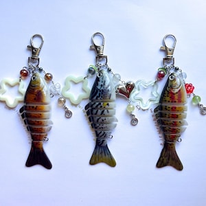 fish lure keychain | fishing keychain | fish accessory | beaded bag charm fish bait charm