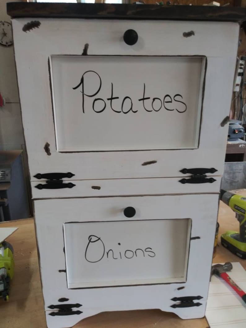 Farmhouse Tilt out Potato and Onion Bin Etsy