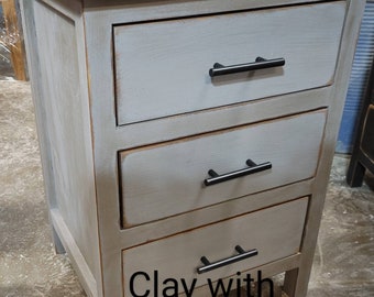 3 drawer Farmhouse Nightstand