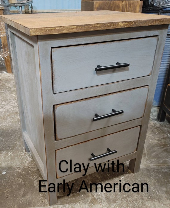Farmhouse 3 cheap drawer nightstand