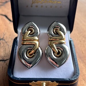 Bvlgari Roma Doppio Cuore Drop Earrings in 18 Karat Two Tone Gold