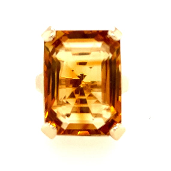 14k Yellow Gold Citrine Cocktail Ring - image 1