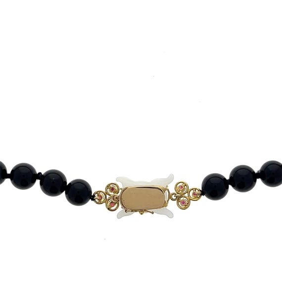 Onyx Bead 3.48tcw Ruby and White Jade 18k Yellow … - image 14