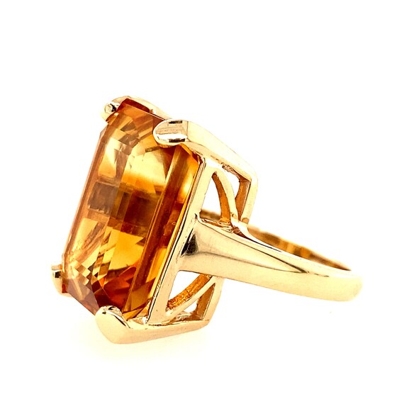 14k Yellow Gold Citrine Cocktail Ring - image 5