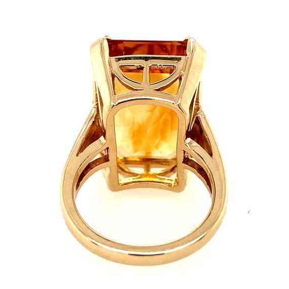 14k Yellow Gold Citrine Cocktail Ring - image 4