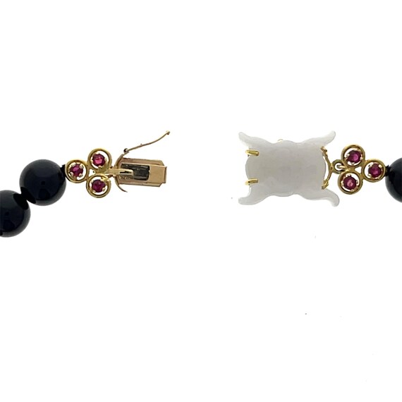 Onyx Bead 3.48tcw Ruby and White Jade 18k Yellow … - image 16