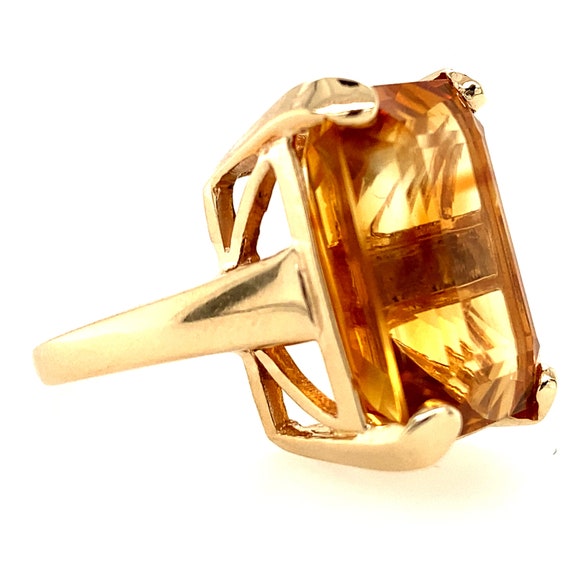 14k Yellow Gold Citrine Cocktail Ring - image 3