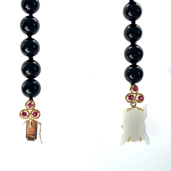 Onyx Bead 3.48tcw Ruby and White Jade 18k Yellow … - image 13