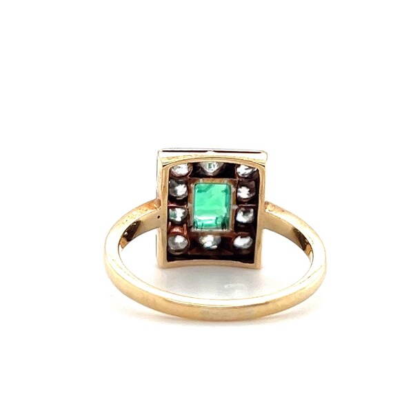 Edwardian Emerald and Diamond Gold and Platinum S… - image 6
