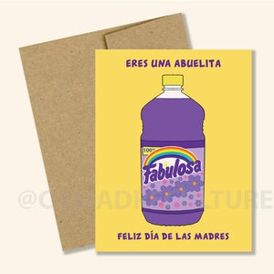 3 OPTIONS- Abuelita, Madrina, Mama Fabulosa, Dia de las Madres tarjeta, Mother's day card, Fabuloso