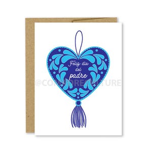 Feliz Día del padre, cartão de dia dos pais, tarjeta, papá latino, tema de coração bordado mexicano, borla