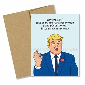 Gracias a mi eres el mejor Papá del mundo, besos en la TRUMPita, el trompas, funny card, dia del padre, father's day card, tarjeta para papá