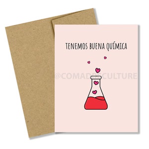 Valentinstag- Tenemos buena química, wir haben gute Chemie, te amo, love you, day del amor tarjeta, latina-shop, selbstgemachte karte