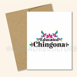 Opgeleide Chingona kaart, Spanglish, afstudeercadeau, opgeleid badass, tarjeta de graduacion