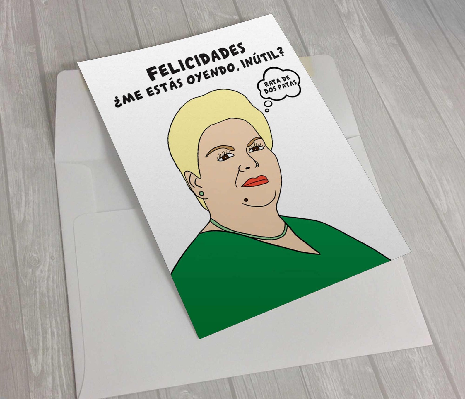 Felicidades Me estas oyedo Inutil Rata de dos patas tarjeta Etsy