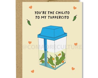 Du bist der chilito zu meinem tuppercito tarjeta, valentinstag, jubiläumskarte, dia del amor, celebrando amor, vday karte, latina besessen