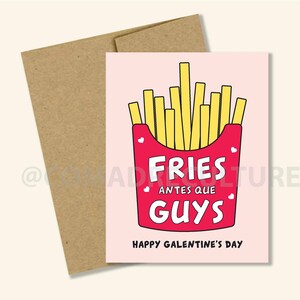 ガレンティーンの日 - フライドポテト、ガイスパグリッシュ、サンバレンティン、面白いカード、tarjeta para amig@、dia del amor y la amistad、友情カード