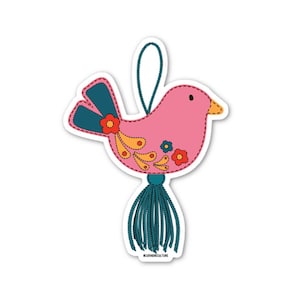Sticker brodé style oiseau, thème mexicain, calcamonia
