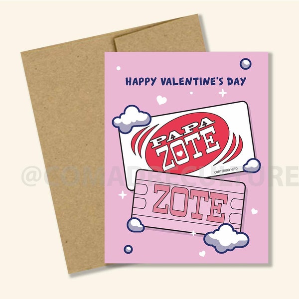 Valentine's Day- Happy Valentine's Papa Zote, jabon Zote, tarjeta para el, mexican soap, funny card, husband card, tarjeta con humor