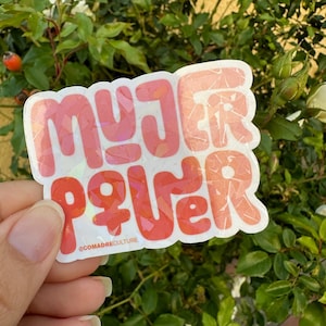 Mujer Power Aufkleber, Calcomania, halographic, laminiert, Frauenrechte, starke Frauen, mujeres