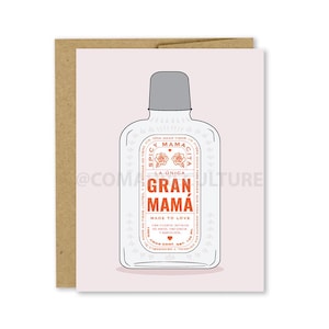 Carte de fête des mères Gran Mamá, tarjeta, mamá latina, mamacita épicée, faite pour aimer, Una fuente infinita de amor, paciencia y sabiduría.