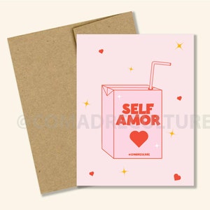 Self Amor kaart, amor propio, kaart voor een vriend, gewoon omdat kaart, amiguis, zelfliefde kaart, spanglish kaart